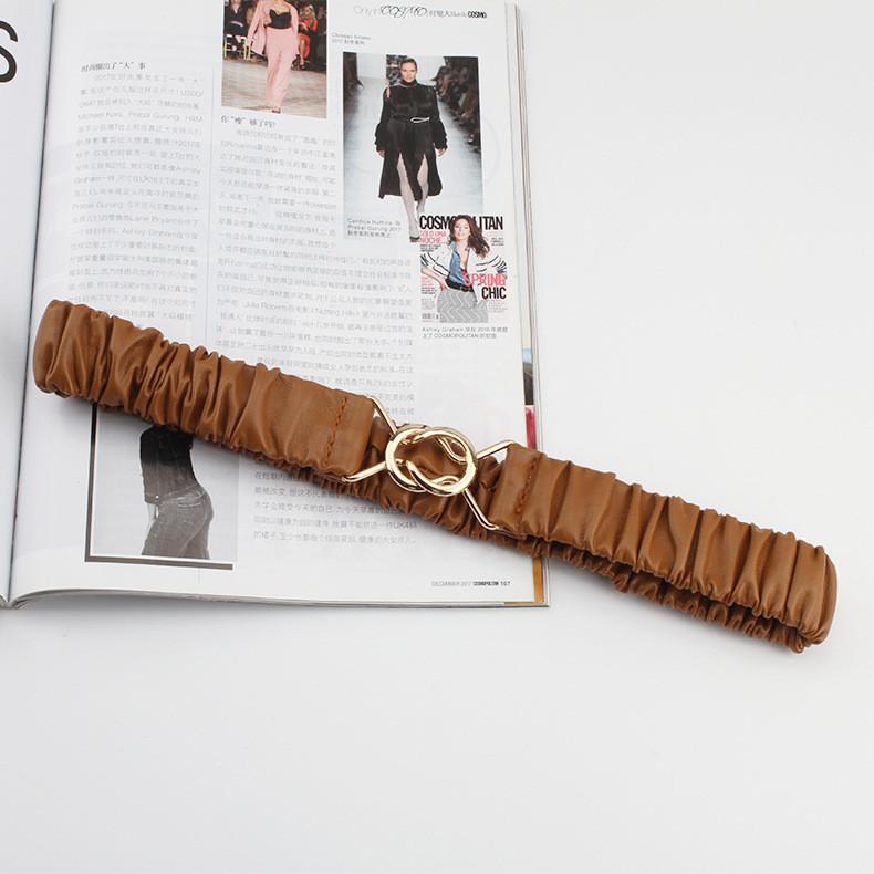 

Платье с петлей, двойными складками, пряжкой, однотонное, с эластичной талией для украшения дубильная кора