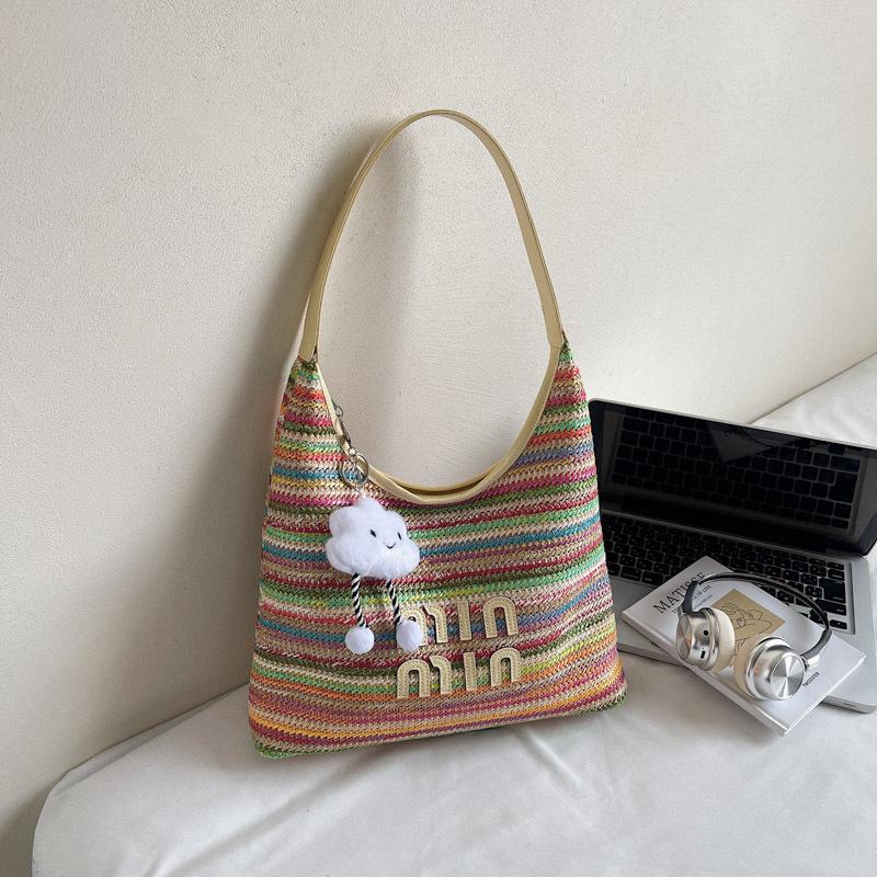 2025 new tote bag hand-woven large-capacity handbag simple and versatile shoulder messenger bag