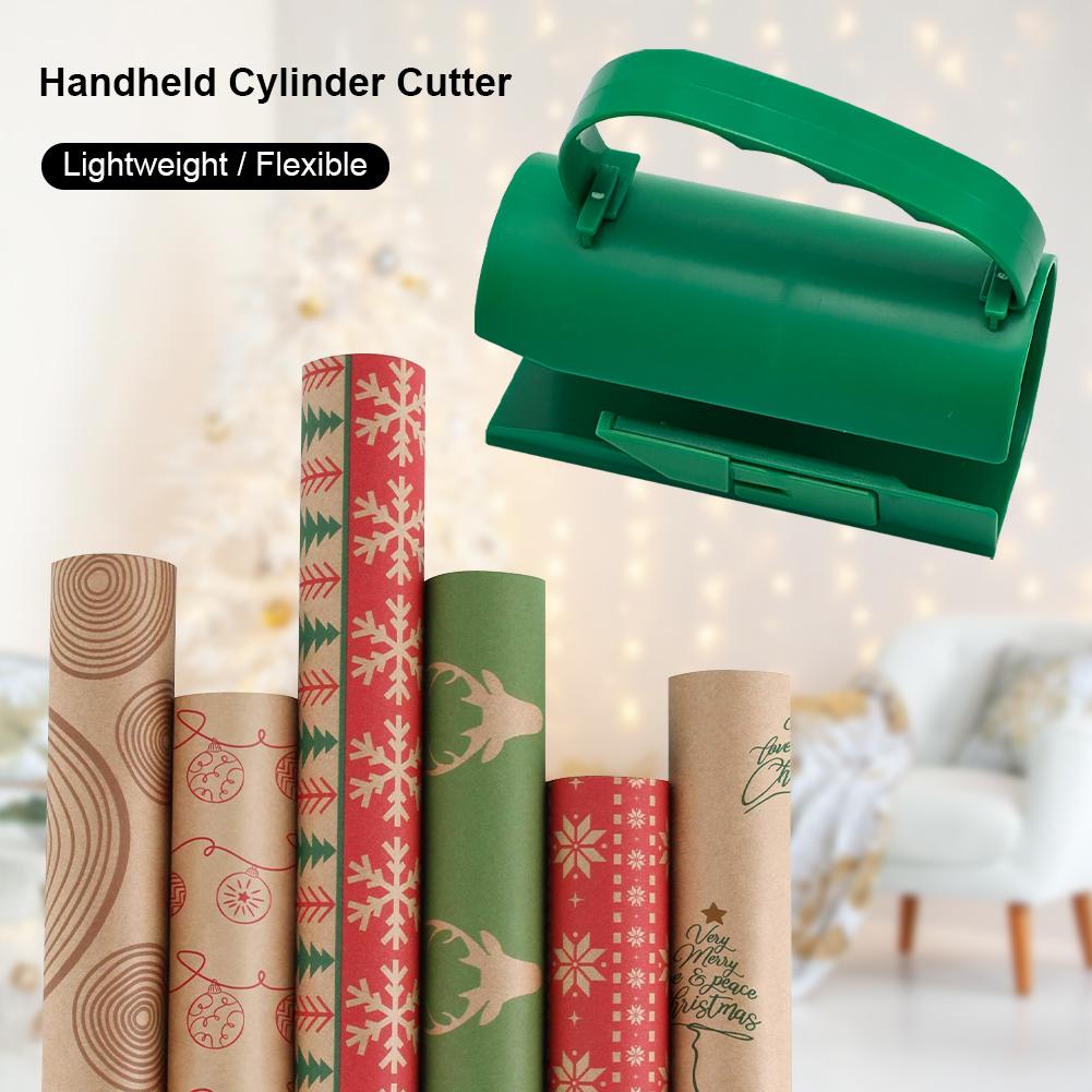 Wrapping Paper Cutter With Handle Christmas Gift Paper Roll Cutter Manual Sliding Paper Craft Knife Roll Sliding Line Trimmers