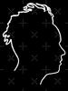 Depeche Mode Martin Gore Profile White Outline Black Background Oversized T-Shirt