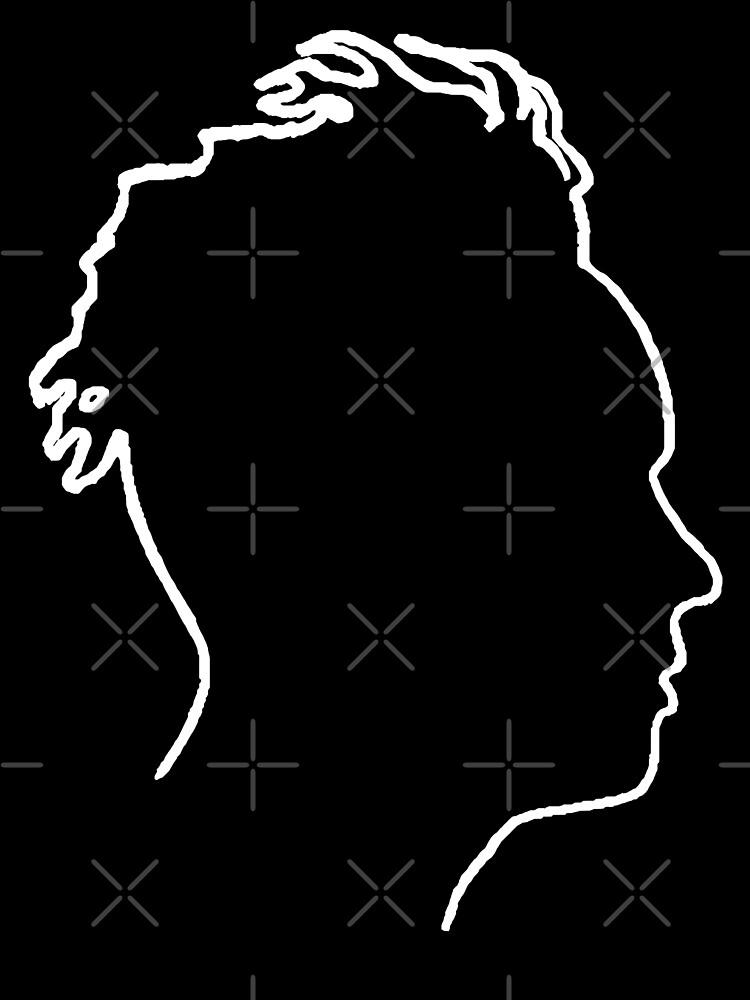 Depeche Mode Martin Gore Profile White Outline Black Background Oversized T-Shirt