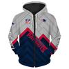 Europäischer und amerikanischer Herren- und Damen-Pullover mit Digitaldruck NFL-Fußball durchgehender Reißverschluss Kapuzenpullover, Strickjacke