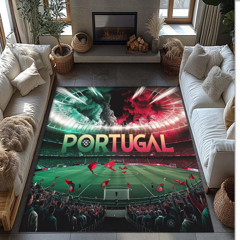 Portugal national football team Printed Flannel Area Rug Non Slip Soft Polyester Floor Carpet Indoor Decor Mat for Bedroom Living Room Sofa