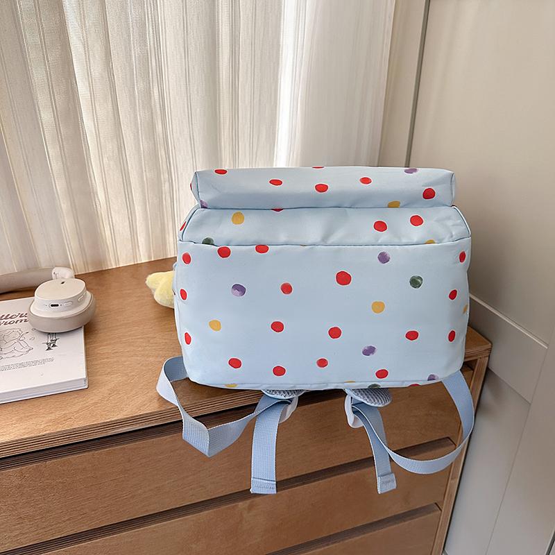 Puppy Dot Print Backpack Junior High School Student Lightweight Schoolbag Girls Large Capacity Backpack