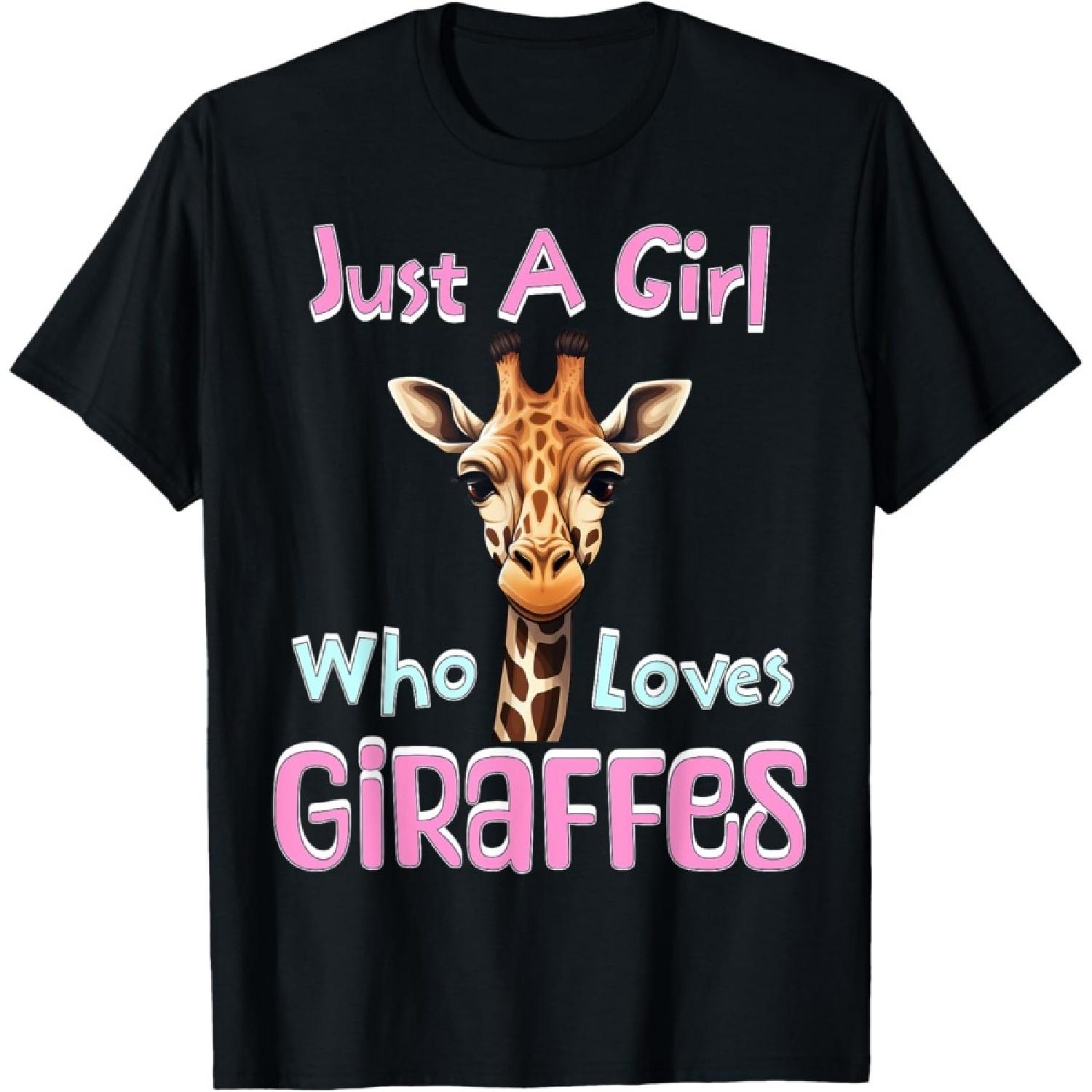Просто Девушка, Которая Любит Жирафов - Женская Футболка для Любителей Дикой Природы S