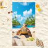 Colorful Coral Reef Sea Turtle Beach Towel, Tropical Fish Print Quick-Dry Towel