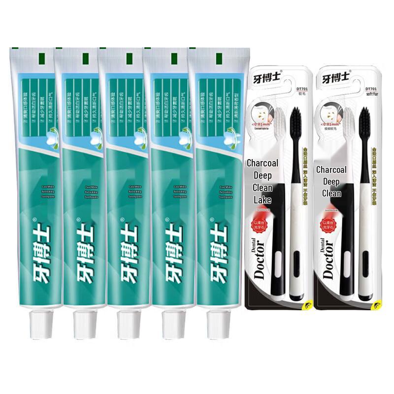 Dr. Toothpaste Cool White Fresh Toothpaste & Deep Clean Toothbrush Set