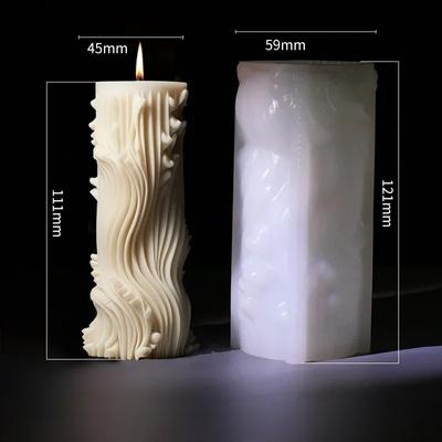 Stampo in silicone per candele profumate a cilindro europeo fai da te, semplice stampo a colonna, strumento portatile per la macinazione dei regali, decorazione per la casa