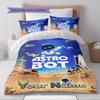 Name Custom Astro Bot Pattern Bedding Set Quilt Cover Pillowcase Home Decor Gift (1 * Duvet Cover + 2 * Pillowcase, Without Core)