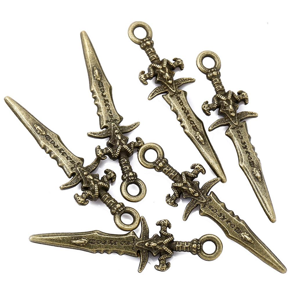 30PCS Metal Alloy Mini Sword Charm Small Pendant Jewelry Making Accessories Suitable for Jewelry Making and Crafts