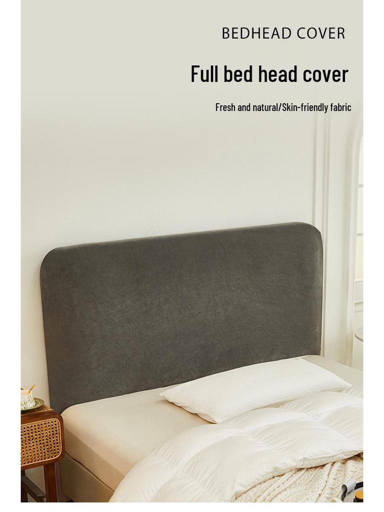 Husă moale de catifea cu culoare solidă, antiderapantă pentru tăblia patului: Senzație de nor, Elastic și Rezistent la praf