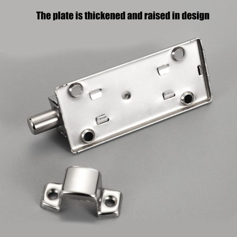 8Pcs Stainless Steel Automatic Spring Door Latches Bolt Antitheft Security Button Lock Door Hardware Easy to Install