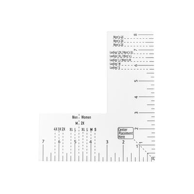 Acrylic Left Chest Logo Placement Ruler - T-Shirt Guide for Vinyl, Heat Press, Embroidery, Pattern Making & Sewing Alignment