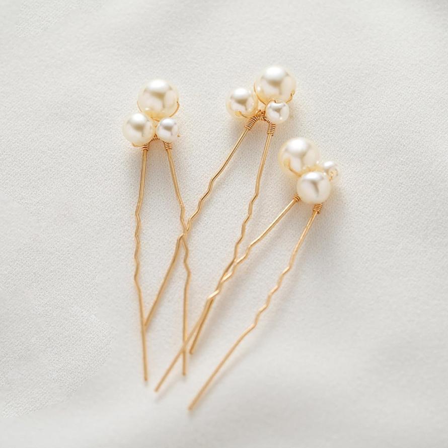 Women U-shaped Hairpin Pearl Barrette Clip Hairpins Leaf Bridal Hair Jewelry Accessories DIY Wedding Hairstyle Design Tools Gift