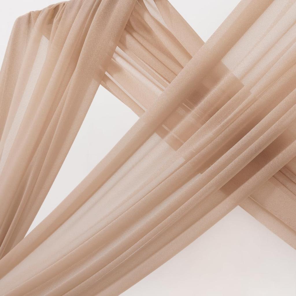 Boho Sheer Chiffon Fabric Table Runner Rustic Romantic Tulle Table Runner for Christmas Wedding Party Birthday Table Decorations