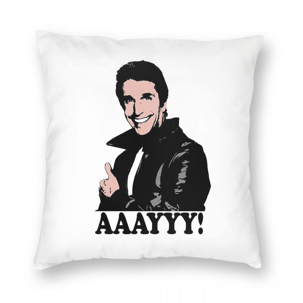 The Fonz Happy Days Aaayyy Square Pillowcase Polyester Linen Velvet Creative Zip Decor Home Cushion Cover Wholesale