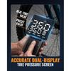 Tire Inflator Portable Air Compressor Cordless Air Pump with Digital Tire Pressure Gauge, Accurate Dual LCD Display & LED Light, for