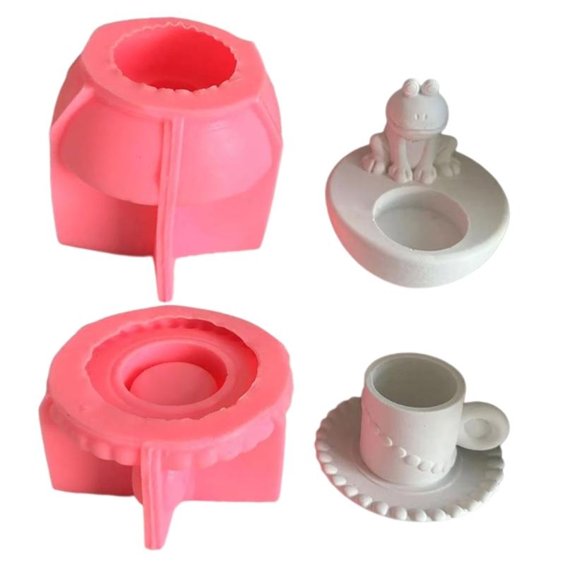 3D Candlestick Silicone Mold Frog Shaped Candle Stand Molds Candle Cup and Plate Mould Stylish Home Decorations Moulds