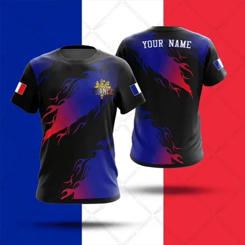 

Футболки с французской эмблемой и рисунком черепа на заказ, летняя повседневная уличная одежда, мужская мода, футболки с круглым вырезом, топы для мальчиков большого размера с коротким рукавом L