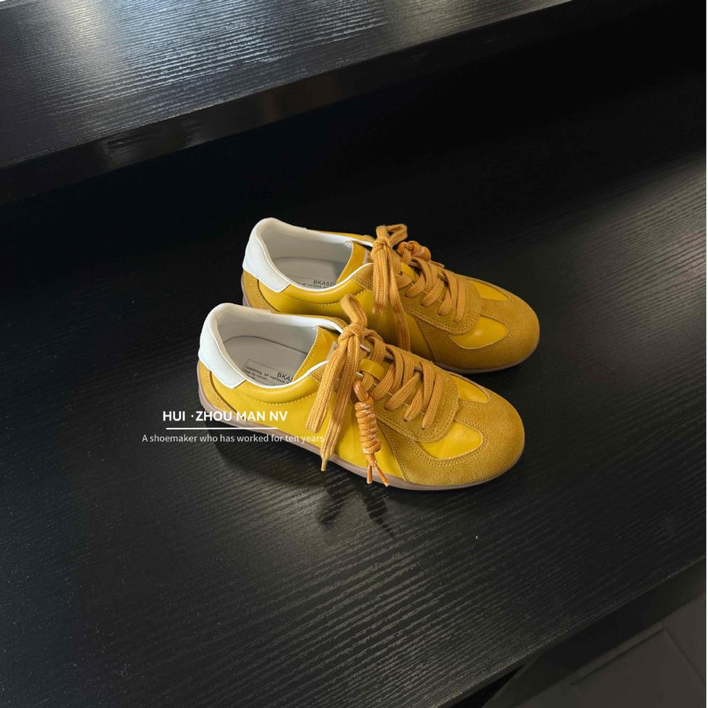 Leather Retro Inner Height Increase German Training Shoes Women's 2025 New Versatile Casual Sports Shoes Color Matching Forrest Gump Shoes Board Shoe