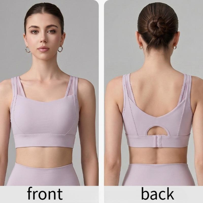High Support Plus Size Sports Bra for Women Hollow Back Shockproof Running Fitness Tank Intimates