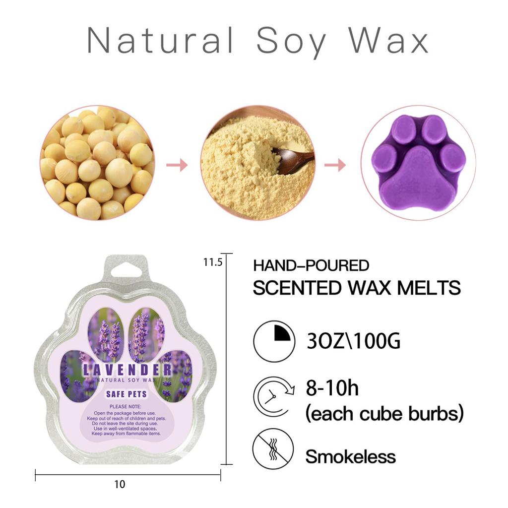 1 box of 4 Handmade Cat Paw Aromatherapy Soy Wax Candles for Relaxation and Stress Relief