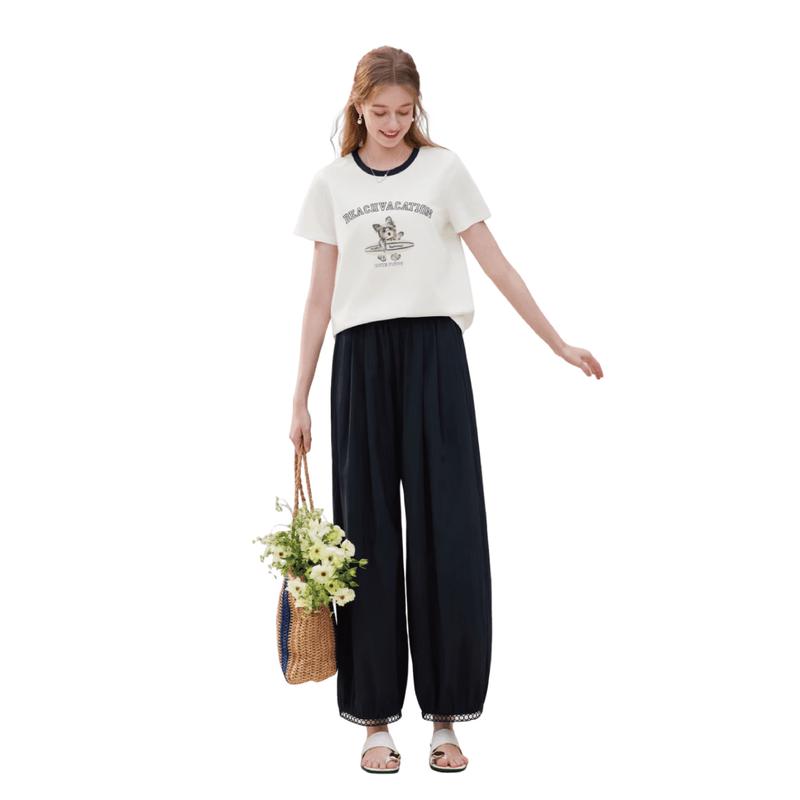 Women s Casual Puppy Print Short Sleeve T-Shirt S