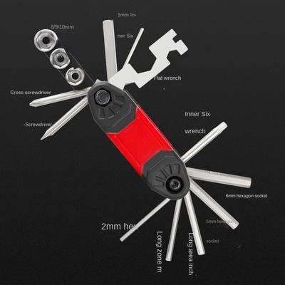 Tragbares 16-in-1 Fahrrad-Multitool Schraubendreher, Leichter Sechskantschraubendreher, Steckschlüssel, Fahrradreparaturwerkzeug Zubehör