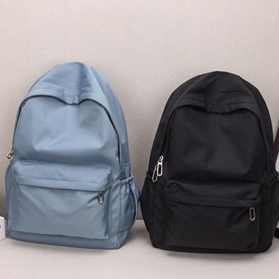 Waterproof Nylon Backpack Large Capacity Solid Color Ultra-light Casual School Bag for Students Travelers
