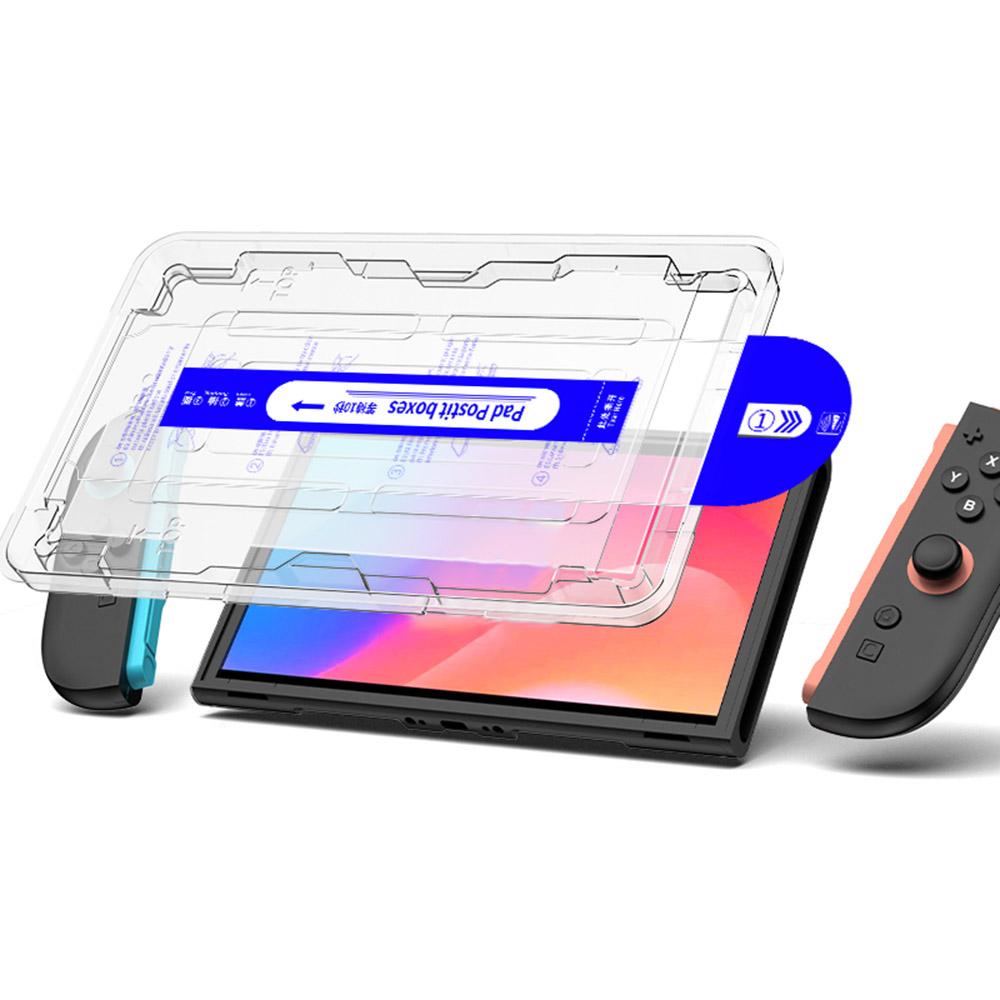 

For Nintendo Switch OLED Screen Protector Game Console Tempered Glass HD Screen Film Dust-Free Installation A