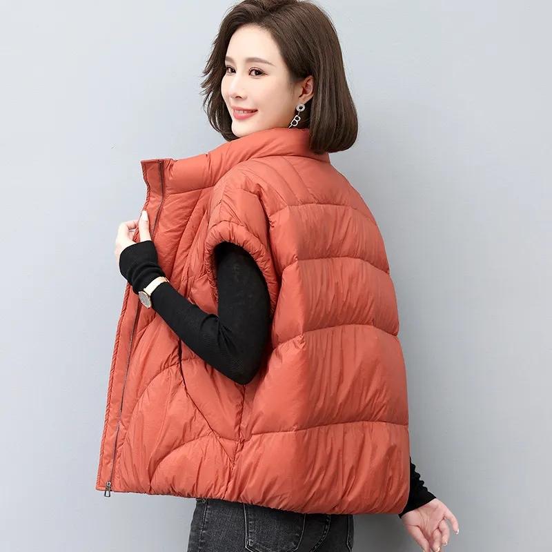 Down Cotton Vest Women's Autumn Winter Loose  All-match Warm Sleeveless Waistcoat Jacket Female Tops