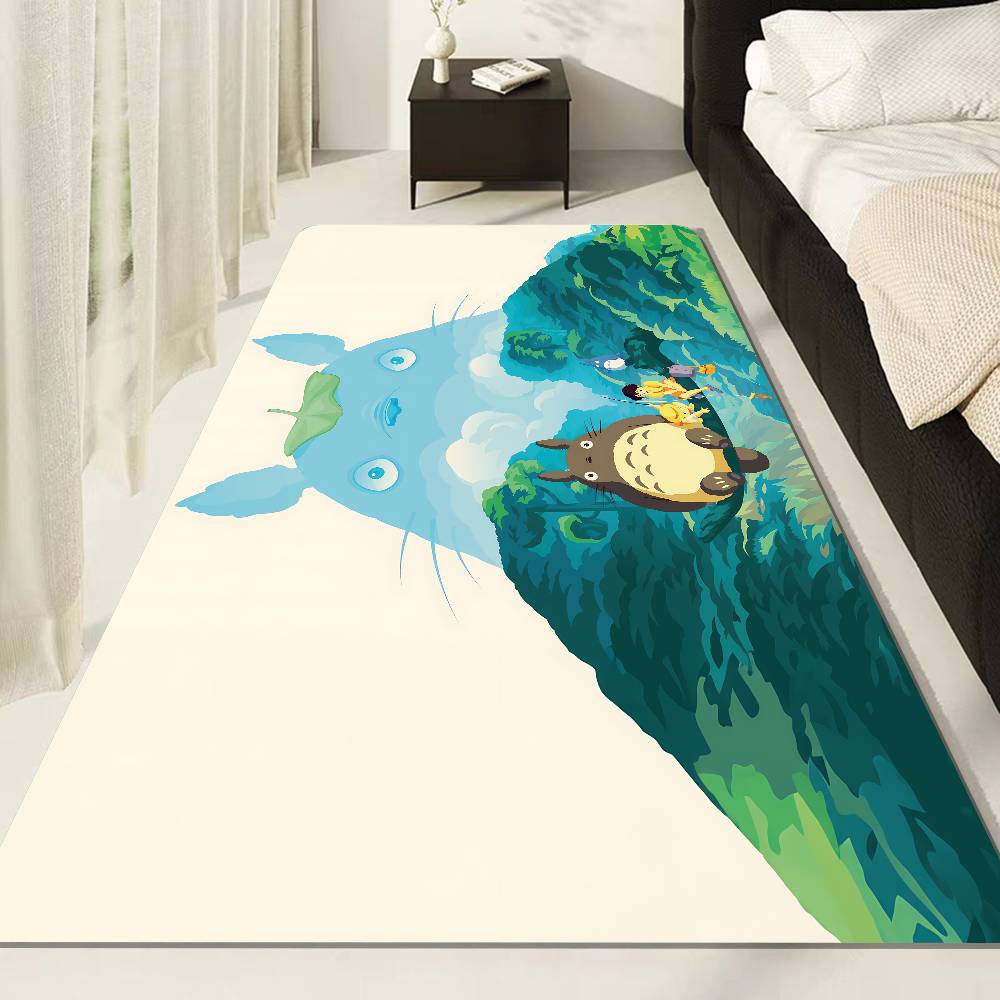 Klassische T-Totoro Cartoon Niedliche Fußmatte Rechteckig Anti-Rutsch Zuhause Weich Badezimmer Matte Eingangstür Innen Außen Matte Willkommens-Fußmatte