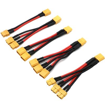 XT60 Paralleler Batterie-Stecker Buchse/Stecker Kabel Doppelte Verlängerung Y-Splitter/ 3-Wege 14AWG Silikonkabel für RC-Batterie Motor