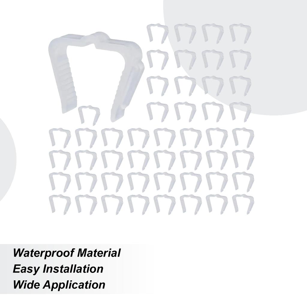 50 Pcs Windproof Fixed Light Clips Christmas String Light Hanger Hooks Waterproof Light String Clips For Roof String Lights