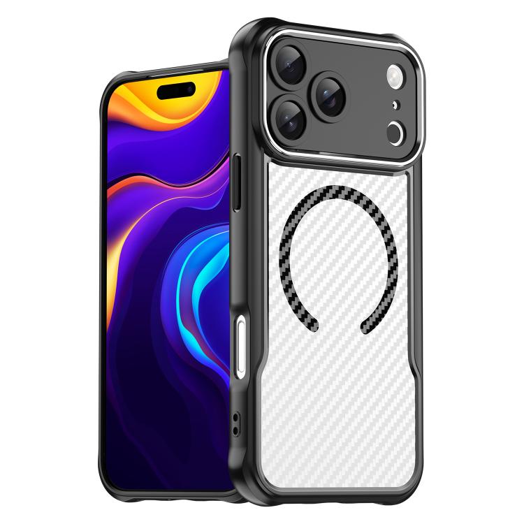 Carbon Fiber Texture MagSafe Translucent Phone Case