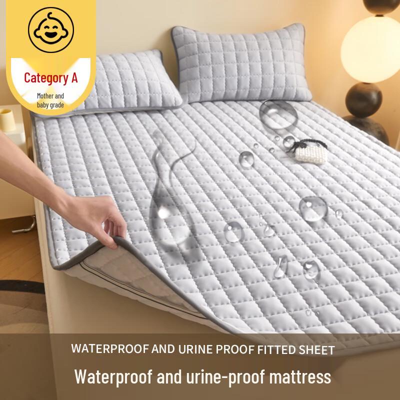 USAN HOME Waterproof Mattress Protector Pad светло-серый