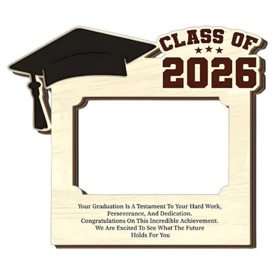 Graduation Memorial Wooden Photo Frame Class of 2026 Solid Wood