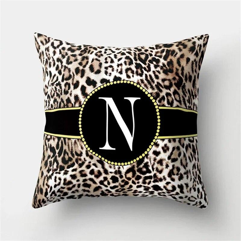 45x45cm Kissenbezug mit Leopardenmuster und 26 Buchstaben, bequemer Kissenbezug für Sofa, Stuhl, Bett, sexy Party, Hoteldekor, Wohnkultur, Kissenbezug