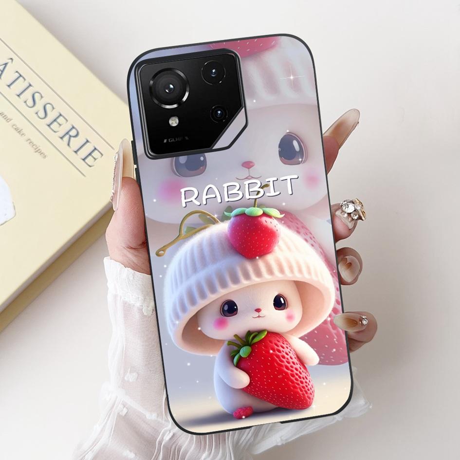 For Asus Rog Phone 9 Pro 5G Case Popular Flower Cartoon Soft Black Silicone Shockproof Cover For Asus Rog Phone 9 FE Phone9 Capa