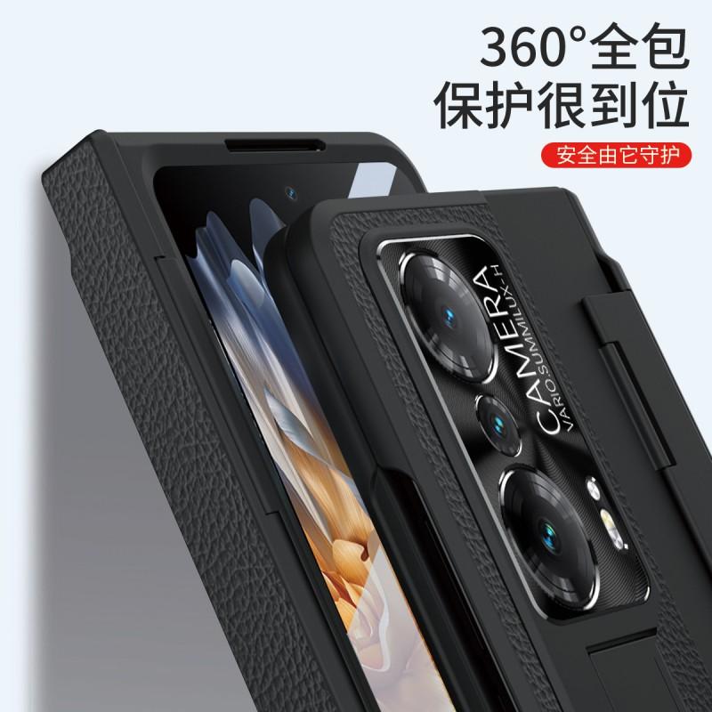 Slim Foldable Phone Case Honor Magic With Full Coverage Shockproof PC Shell Hidden Kickstand Matte Leather Finish