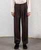 GMGS Mid-Rise Wide Pants (Brown Plaid)