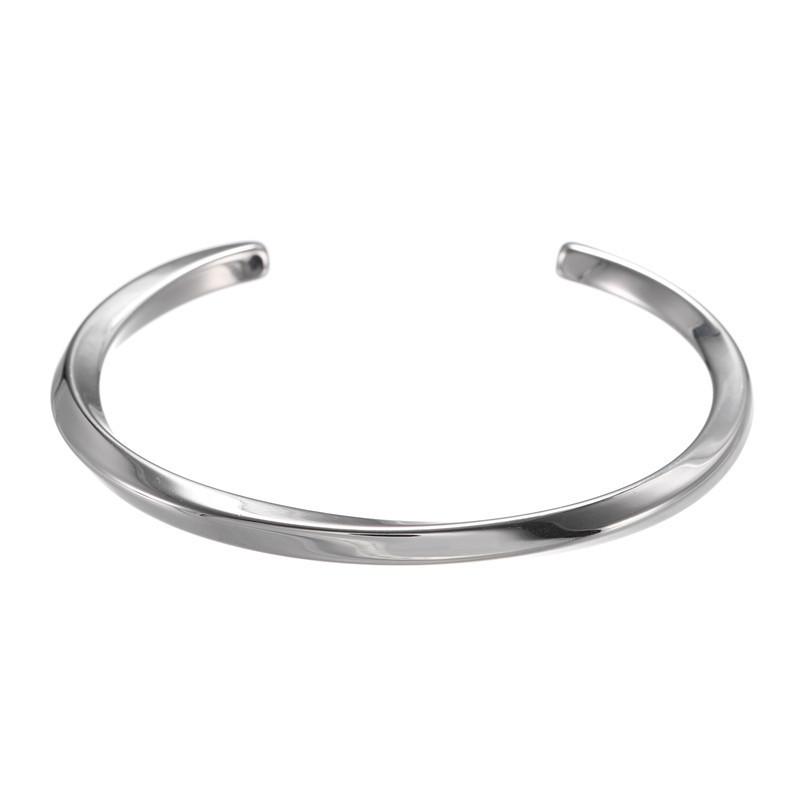 Modern Titanium Steel Cshaped Open Bracelet For Couples And Men Women
