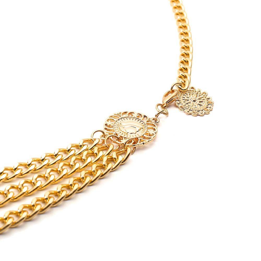 Round Pendant Adjustable Zinc Zinc Alloy Chains Waist Chain Women Body Chain Aluminum Chain Metal Belts