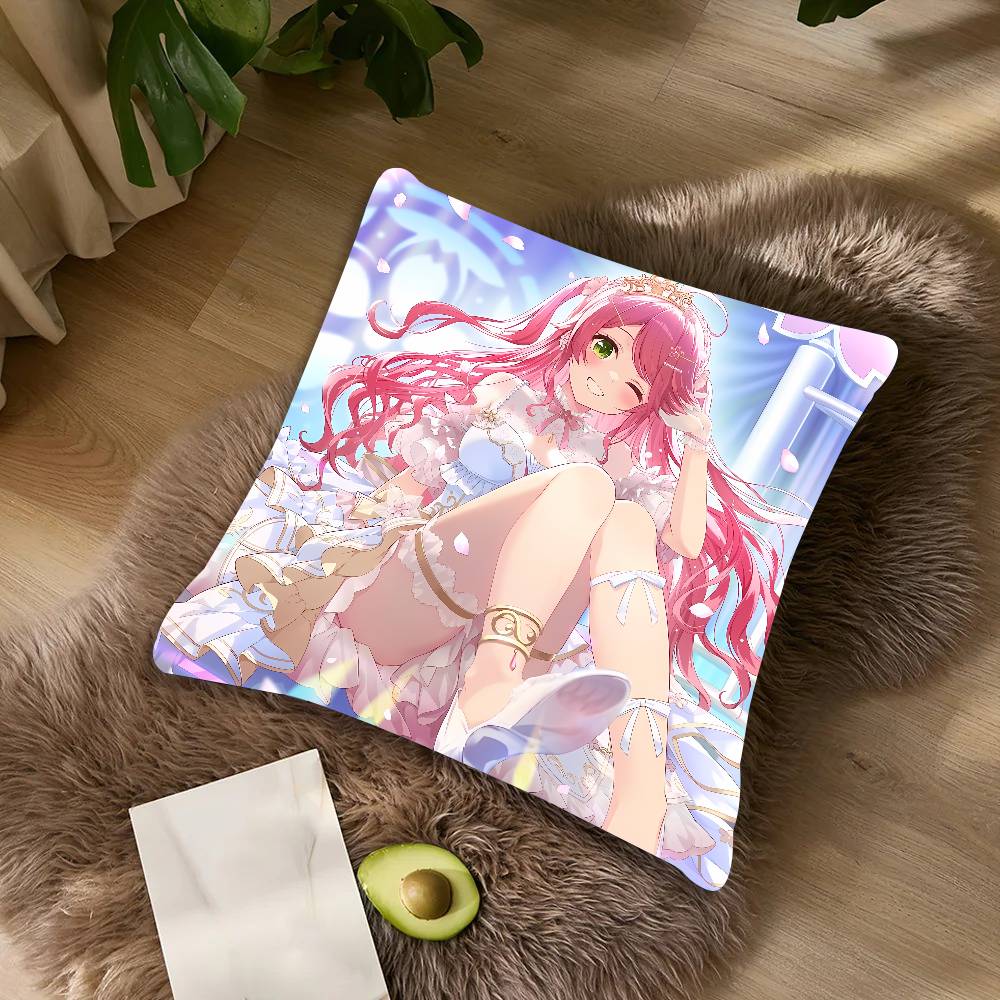 Cute Hot Girl Kawaii Sakura Miko Cushion Cover Decor Home Throw Pillow Covers For Couch Camping Pillow Cover Decorations