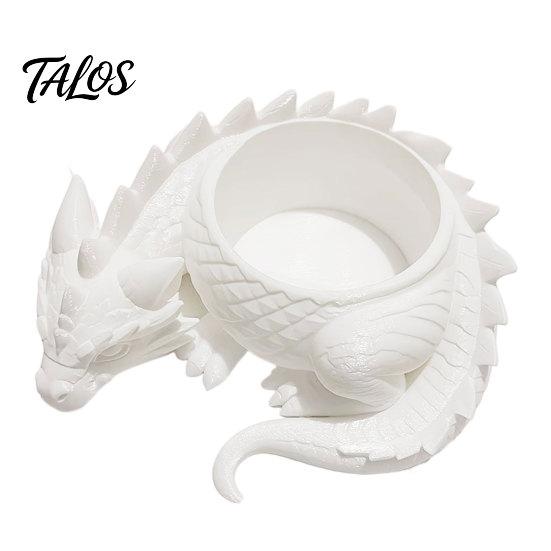 Talos 3D Printed Lying Dragon Flowerpot for Small Green Plants, Decorative Succulents Pot Ornament, Dark Style Figurine Home Office Desktop
