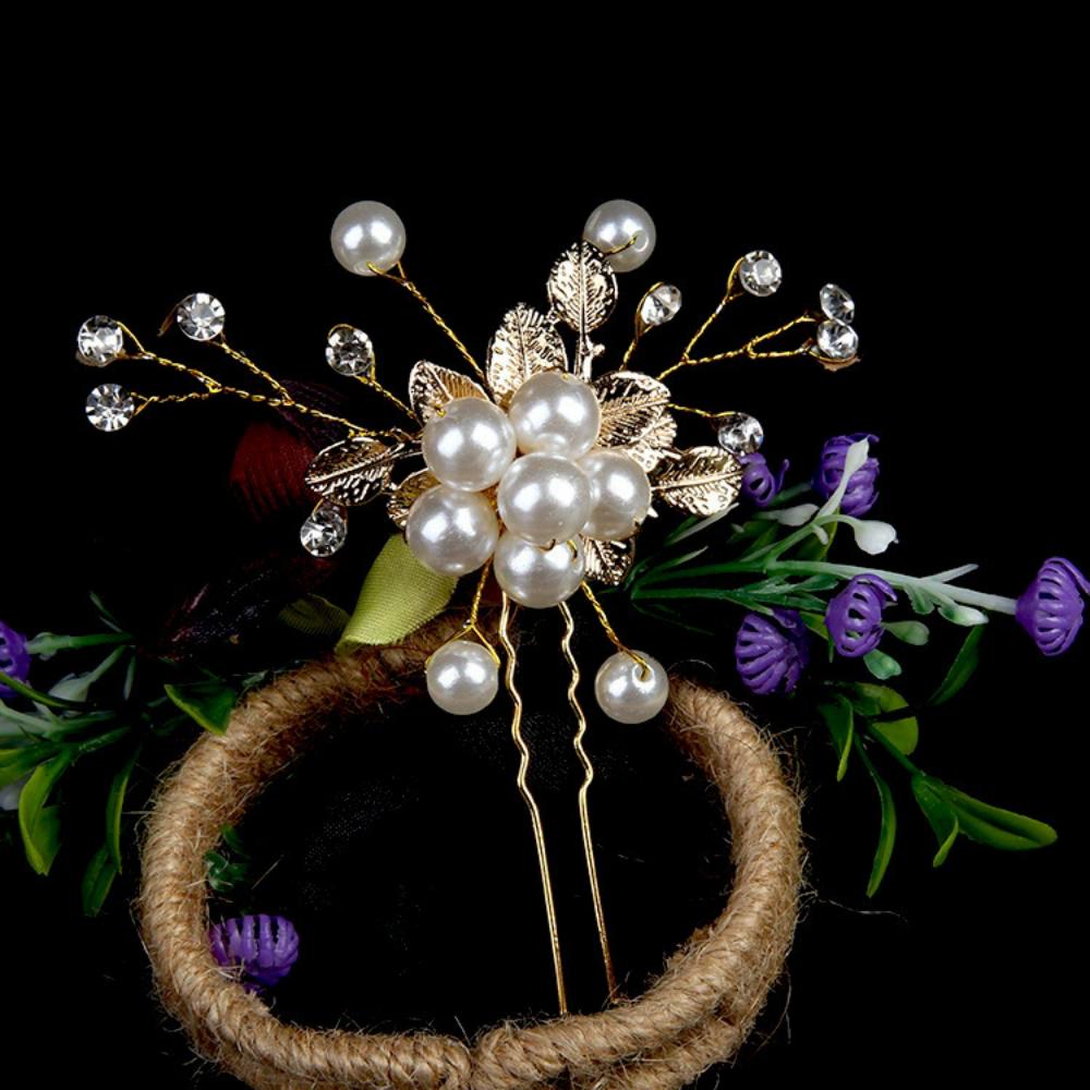 

1 Piece Gold Leaf Rhinestone Hairpin, Vintage Style, Suitable for Wedding Styling / Photo Shoots / Evening Accessories