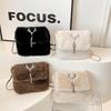 2025 Autumn/Winter Plush Tassel Antler Crossbody Shoulder Bag - Versatile Small Square Fashion Handbag