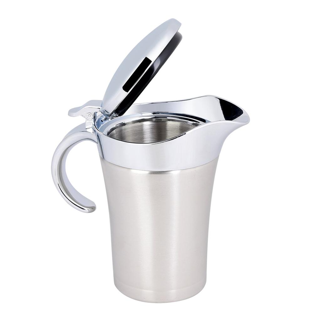 304 Stainless Steel Thermal Insulated Double Wall Sauce Gravy Boat Pot Serving Jug(S,450ml)
