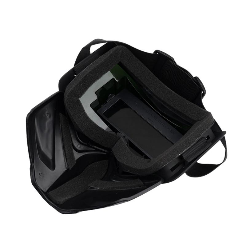 Isıya Dayanıklı Kaynak Maskesi Otomatik Ayarlanan Gölge Lensi Tam Korumalı Kask Çıkarılabilir Gözlük Esnek Kayış