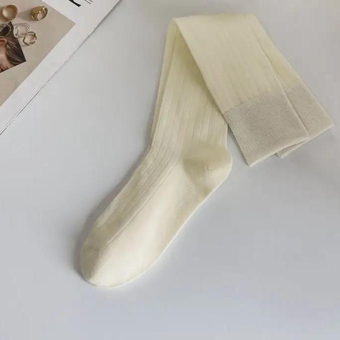 

Женские тонкие ажурные длинные свободные носки JK Lolita Sweet Girls японские однотонные дышащие хлопковые чулки весна-лето One Size бежевый